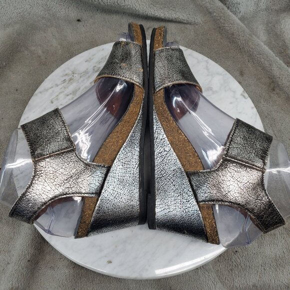 Taos Footwear Shoes Womens EU 36 US 5-5.5 Silver Leather Carousel Sandals *Read* - Picture 6 of 11